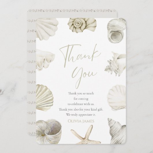 海あなたはすぐに赤ちゃんシャワー サンキューカード (正面/裏面)