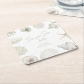 海あなたはすぐに赤ちゃんシャワー スクエアペーパーコースター (アングル)