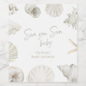 海あなたはすぐに赤ちゃんシャワー ワインラベル (シングルラベル)