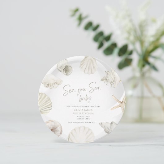 海あなたはすぐに赤ちゃんシャワー 招待状 (スタンド正面)