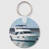 海いかりキャプテン名またはボートフォトバックホワイト キーホルダー (裏面)