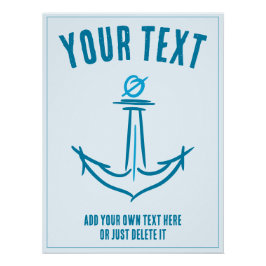 海いかり。コンパスバラ。セーラーギフトテンプレート ポスター