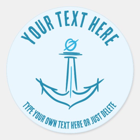 海いかり。セーラーギフトテンプレート ラウンドシール (正面)