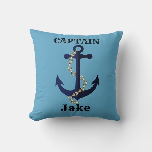 海いかり、チェーンパーソナライズされた、 クッション (正面)