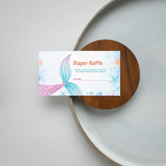海おむつラッフルの下のマーメイド要求カード エンクロージャーカード