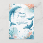 海おむつラッフルの下の水色クジラ エンクロージャーカード (正面)