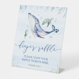 海おむつラッフルの下の男の子 台座サイン