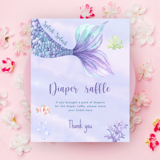 海おむつラッフルゲームの下の人魚 ポスター