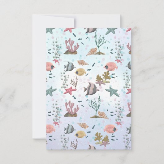 海おむつラッフルチケットカードの下の人魚 招待状 (裏面)