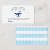海おむつラッフルベビーシャワーの下のクジラ エンクロージャーカード (正面/裏面)