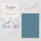 海おむつラッフルベビーシャワーの下の水色 エンクロージャーカード (正面/裏面)