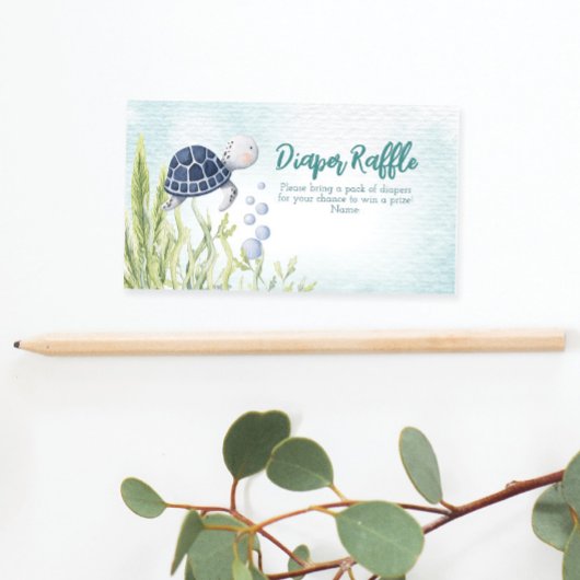海おむつラッフルベビーシャワーカードの下 エンクロージャーカード
