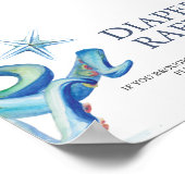 海おむつラッフル赤ちゃんシャワーサインの下 ポスター (角)