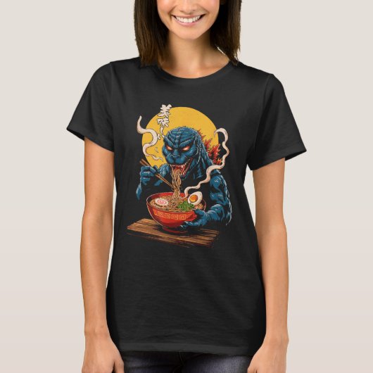 海おもしろい樹食べラーメンの化け日本の物好きビ Tシャツ (正面)