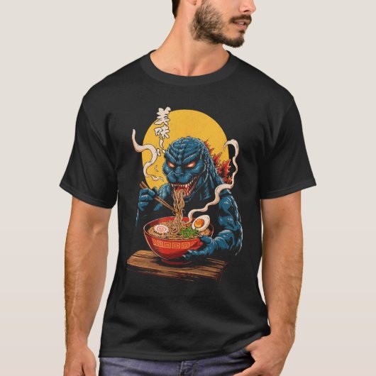 海おもしろい樹食べラーメンの化け日本の物好きビ Tシャツ (正面)