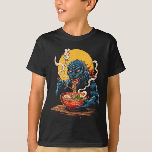海おもしろい樹食べラーメンの化け日本の物好きビ Tシャツ (正面)