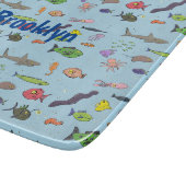 海おもしろい生き物のイラストレーション カッティングボード (角)