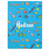 海おもしろい生き物のイラストレーション クリップボード (裏面)