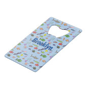 海おもしろい生き物のイラストレーション クレジットカード栓抜き (正面アングル)