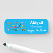 海おもしろい生き物のイラストレーション 名札 (インサイチュ)