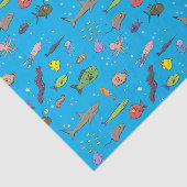 海おもしろい生き物のイラストレーション 薄葉紙 (詳細)