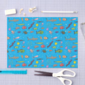 海おもしろい生き物のイラストレーション 薄葉紙 (クラフト)