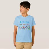 海おもしろい生き物のイラストレーション Tシャツ (正面フル)