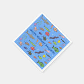 海おもしろい生き物イラストレーション スタンダードカクテルナプキン (角)