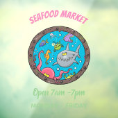 海おもしろい生物の水中アニメスケッチ ウィンドウサイン (シート3)