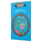 海おもしろい生物の水中アニメスケッチ クリップボード (左)