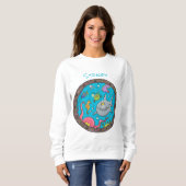 海おもしろい生物の水中アニメスケッチ スウェットシャツ (正面フル)