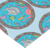 海おもしろい生物の水中アニメスケッチ テーブルクロス (アングル)
