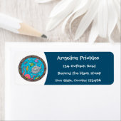 海おもしろい生物の水中アニメスケッチ ラベル (インサイチュ)