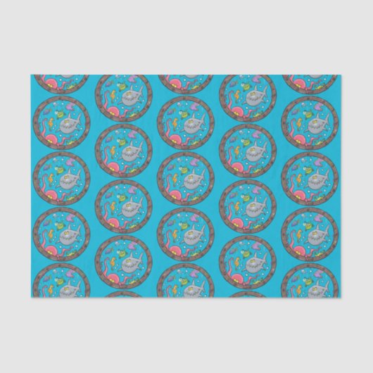 海おもしろい生物の水中アニメスケッチ 薄葉紙 (正面)