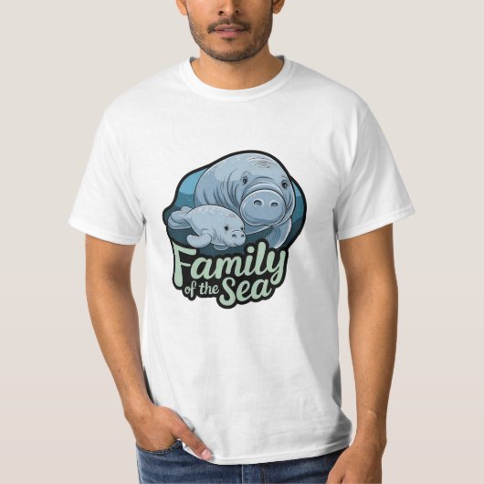 海おもしろい生Tee祝:海の牛 Tシャツ (正面)