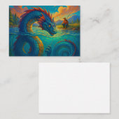 海おもしろい蛇遊ファンタジー ノートカード (正面/裏面)