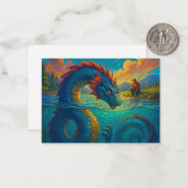 海おもしろい蛇遊ファンタジー ノートカード (正面/裏面インサイチュ)