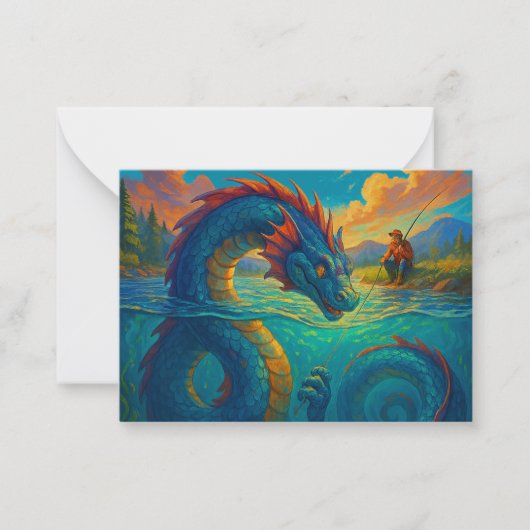 海おもしろい蛇遊ファンタジー ノートカード (正面)