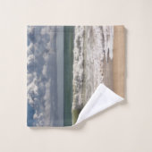 海およびシギの鳥の上の雲 バスタオルセット (ウォッシュタオル)