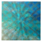 海および人魚は水および金ゴールドではかりで測ました タイル (正面)