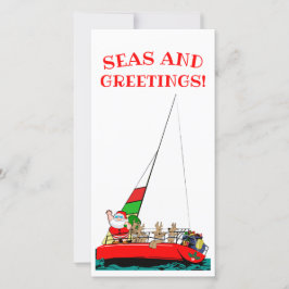 海および挨拶の航海のなクリスマスカード シーズンカード