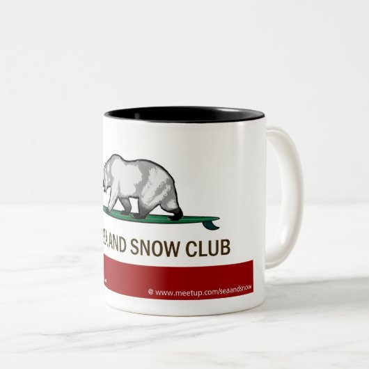 海および雪クラブ-カスタマイズ可能なマグ ツートーンマグカップ (正面右)