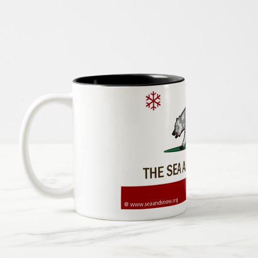 海および雪クラブ-カスタマイズ可能なマグ ツートーンマグカップ (左)