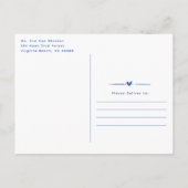 海お洒落で2匹の魚を引いた手描き 案内ポストカード (裏面)