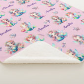 海お洒落の下のピンクの人魚 シェルパブランケット (3/4)