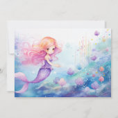 海お洒落の下の人魚海誕生日 招待状 (裏面)