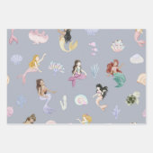 海お洒落の下の水彩人魚 ラッピングペーパーシート (正面2)