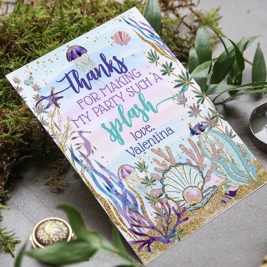 海お洒落の誕生日パーティースクリプトの下 サンキューカード