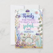 海お洒落の誕生日パーティースクリプトの下 サンキューカード (正面)