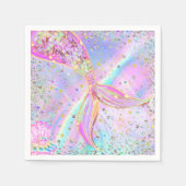 海お洒落の誕生日会の下の人魚 スタンダードカクテルナプキン (正面)